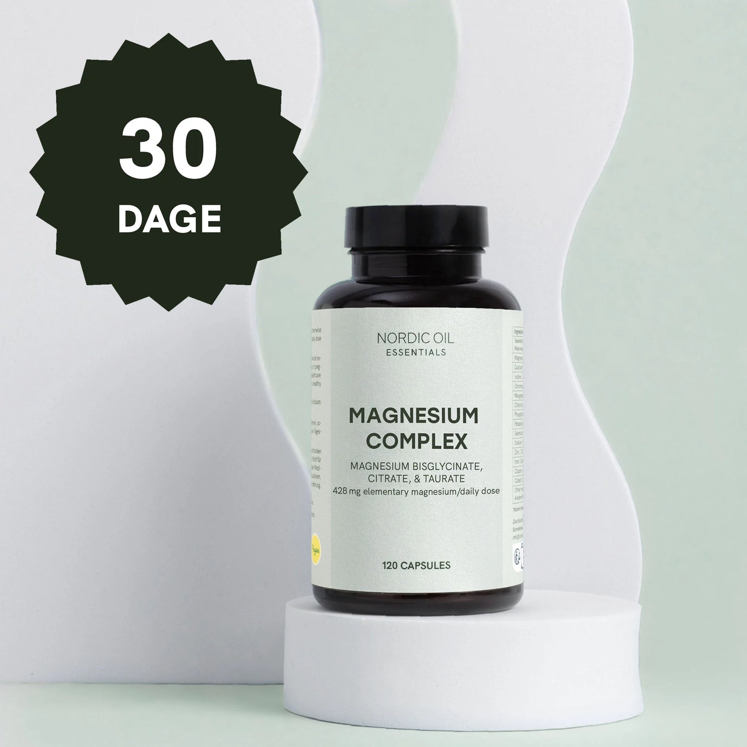 Nordic Oil Essentials Magnesium Complex kosttilskud i flaske med 120 kapsler