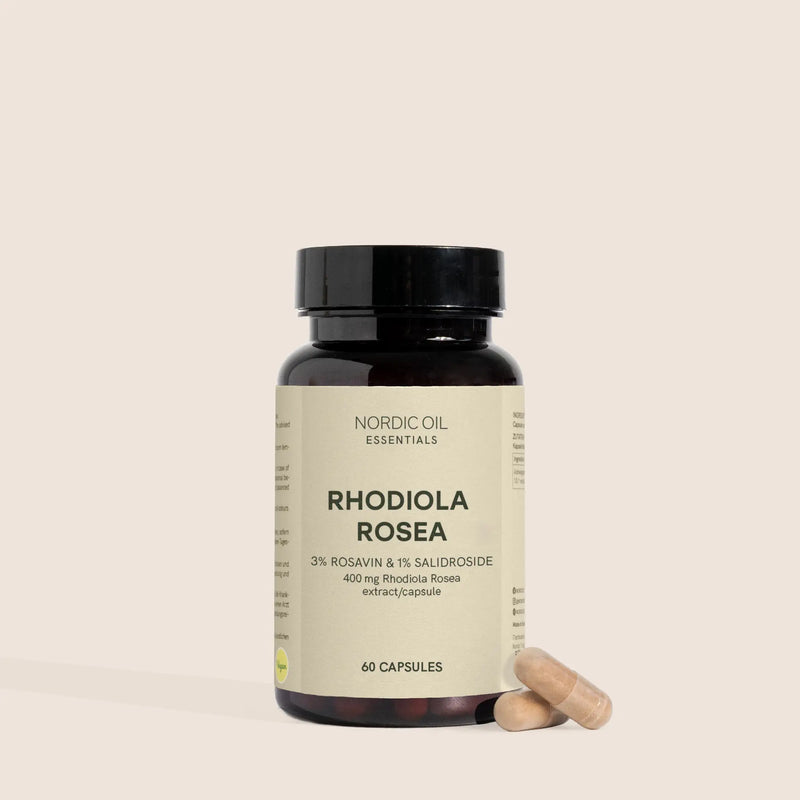 Rhodiola Rosea-kosttilskud i kapsler fra Nordic Oil Essentials