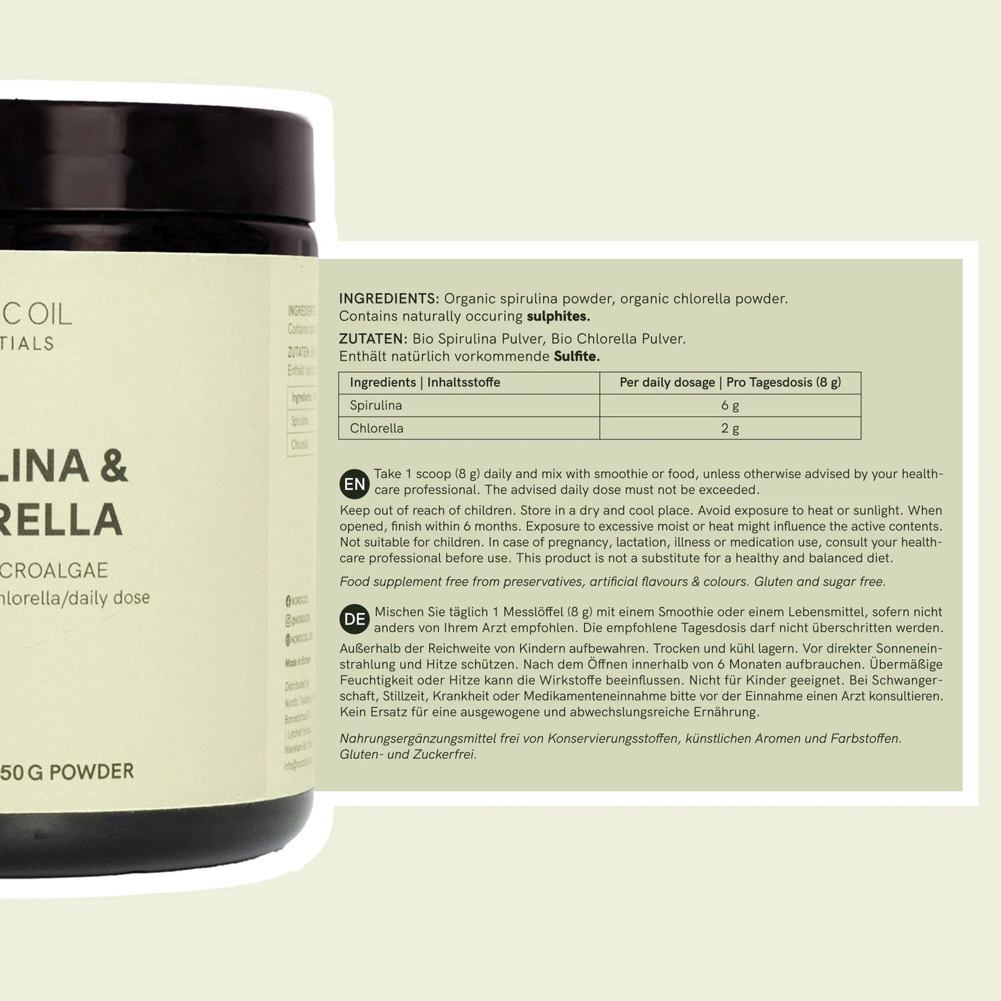 Spirulina- og Chlorella-pulver