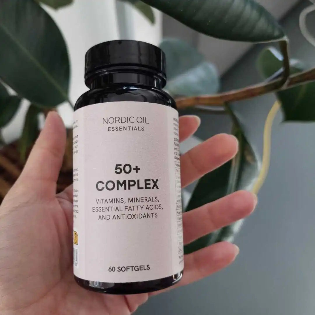 Nordic Oil Essentials 50+ Complex - vitaminer, mineraler, essentielle fedtsyrer og antioksidanter (60 softgels)