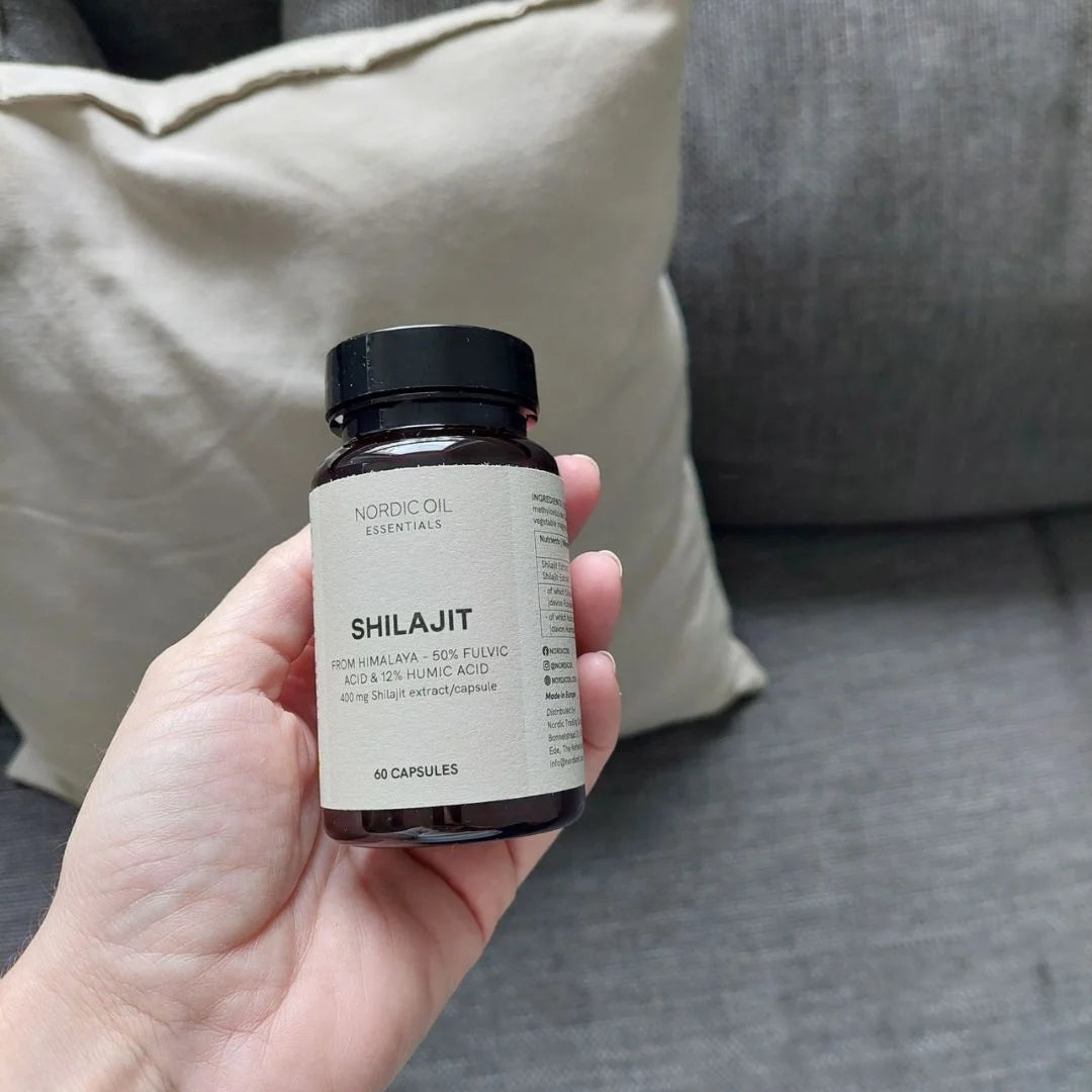 Nordic Oil Essentials Shilajit – 60 kapsler i brun glasflaske