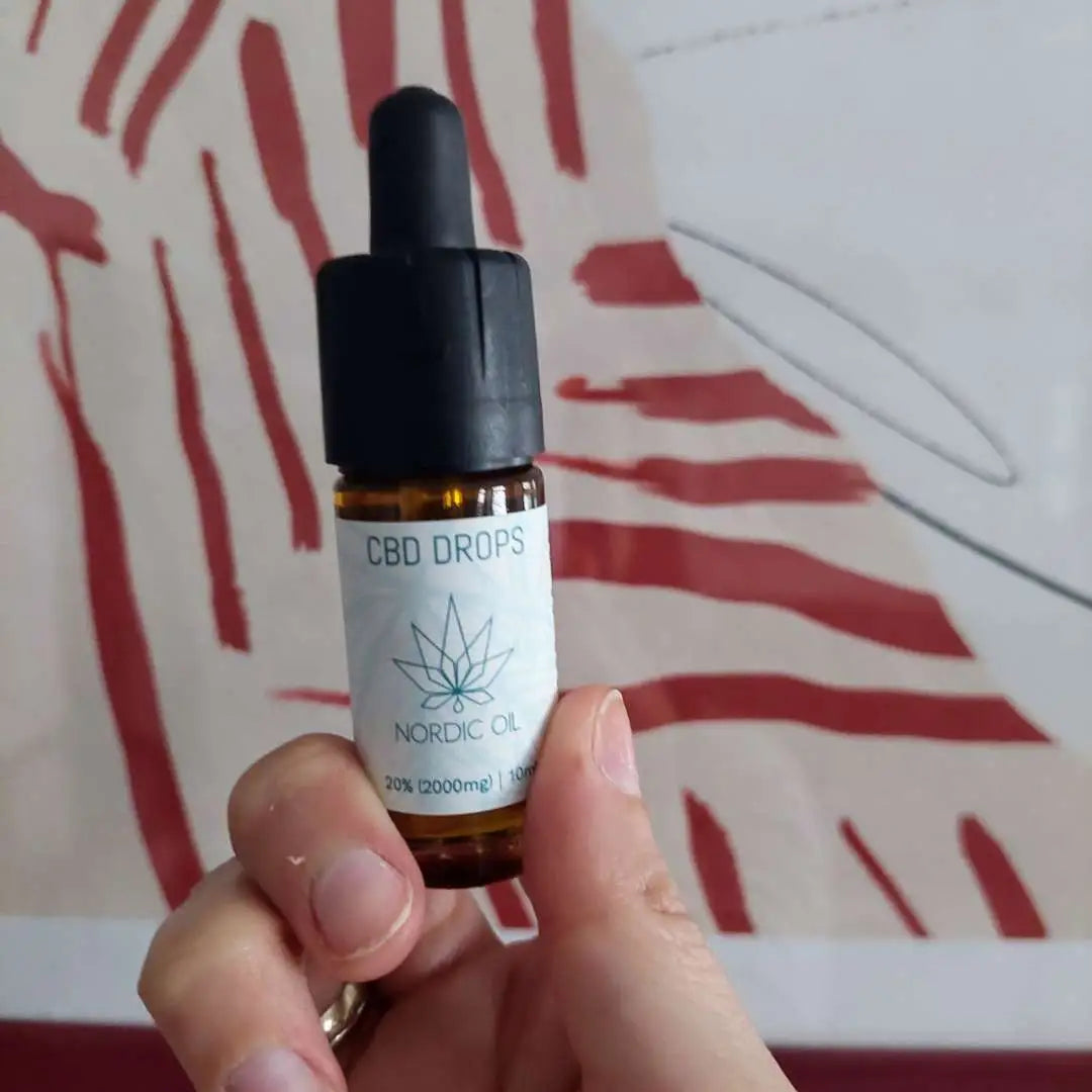Nordic Oil CBD-drops i glasflaske med dropper