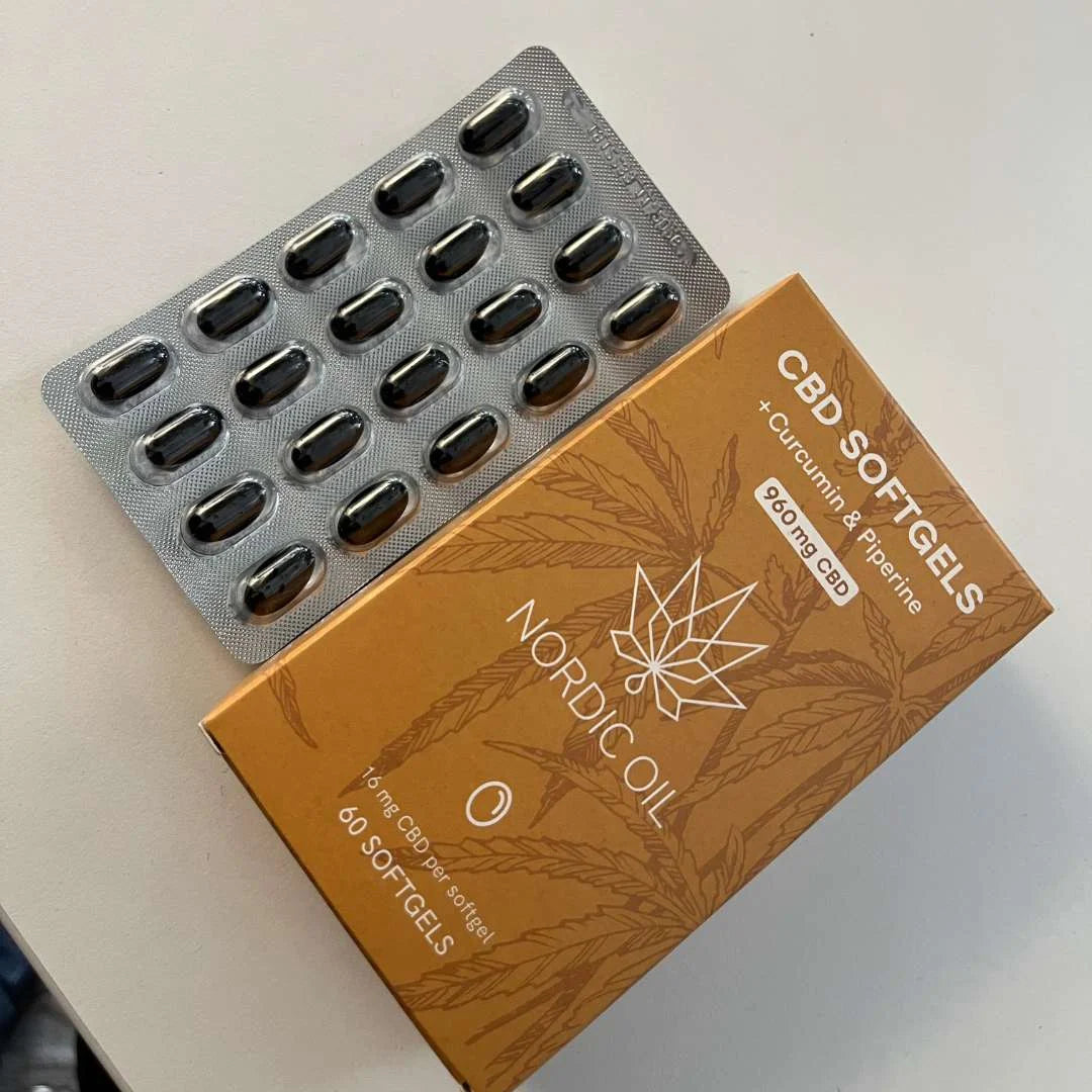 Nordic Oil CBD-softgels med curcumin og piperin, 60 stk