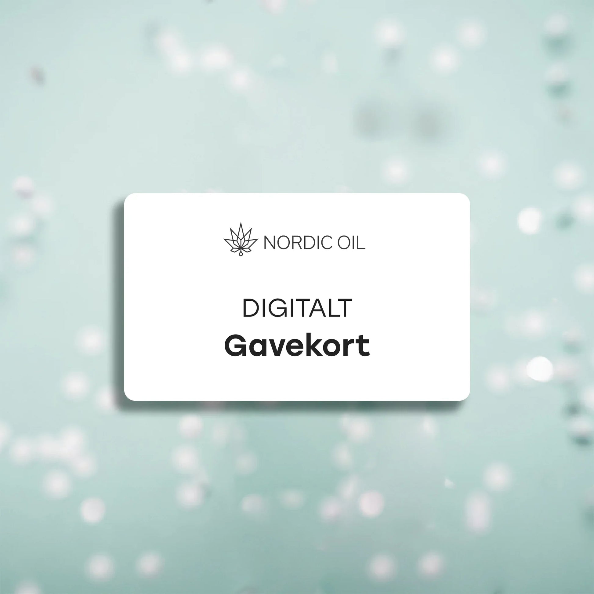 Digitalt gavekort fra Nordic Oil på mintgrøn baggrund