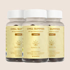 Tre flasker Chill Gummies Lemon kosttilskud fra Nordic Oil