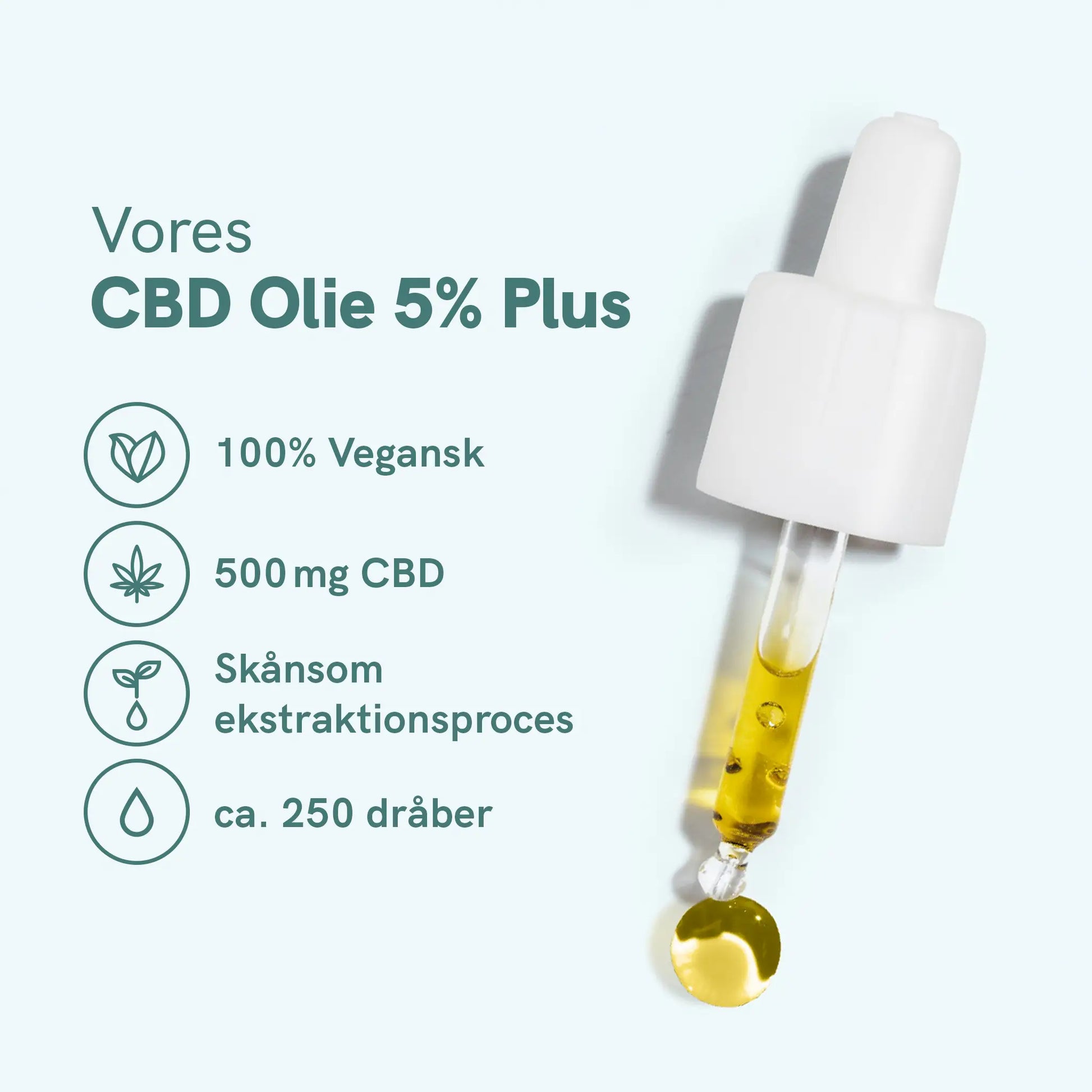 CBD-olie 5% Plus – vegansk, 500 mg CBD, skånsom ekstraktionsproces, ca. 250 dråber