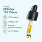 Vores CBD Olie 15% Classic med dropper og ikonliste: 100% vegansk, 1500 mg CBD, skånsom ekstraktionsproces, ca. 250 dråber