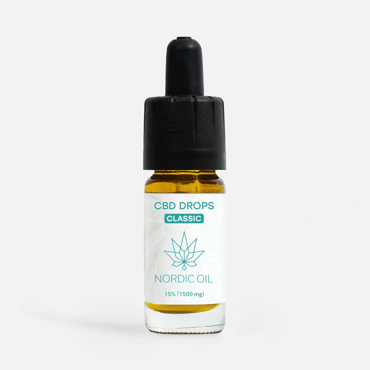 CBD-dråber i glasflaske med dropper og Nordic Oil Classic-etiket