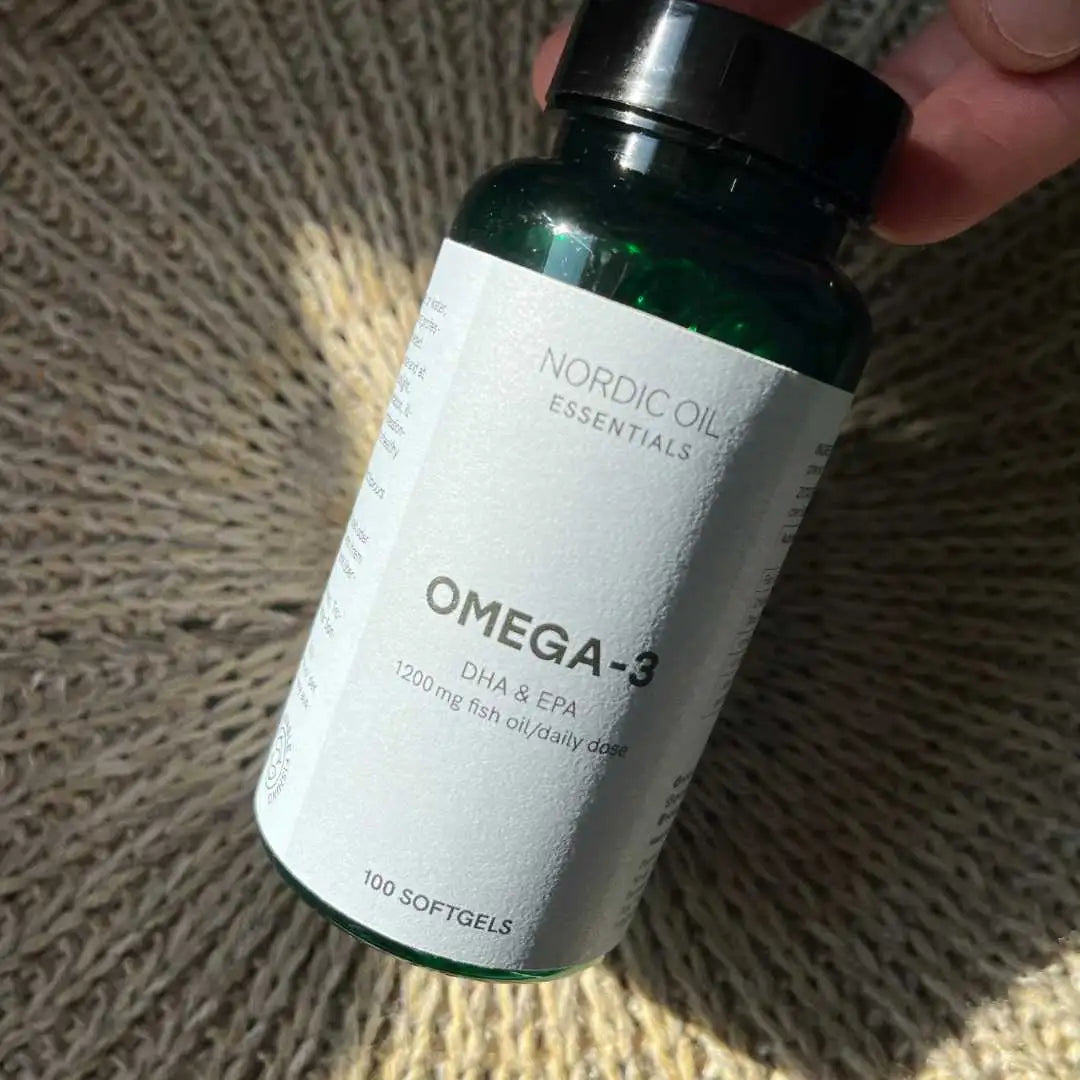 Nordic Oil Essentials Omega-3 flaske med DHA og EPA (fiskolie), 100 softgels