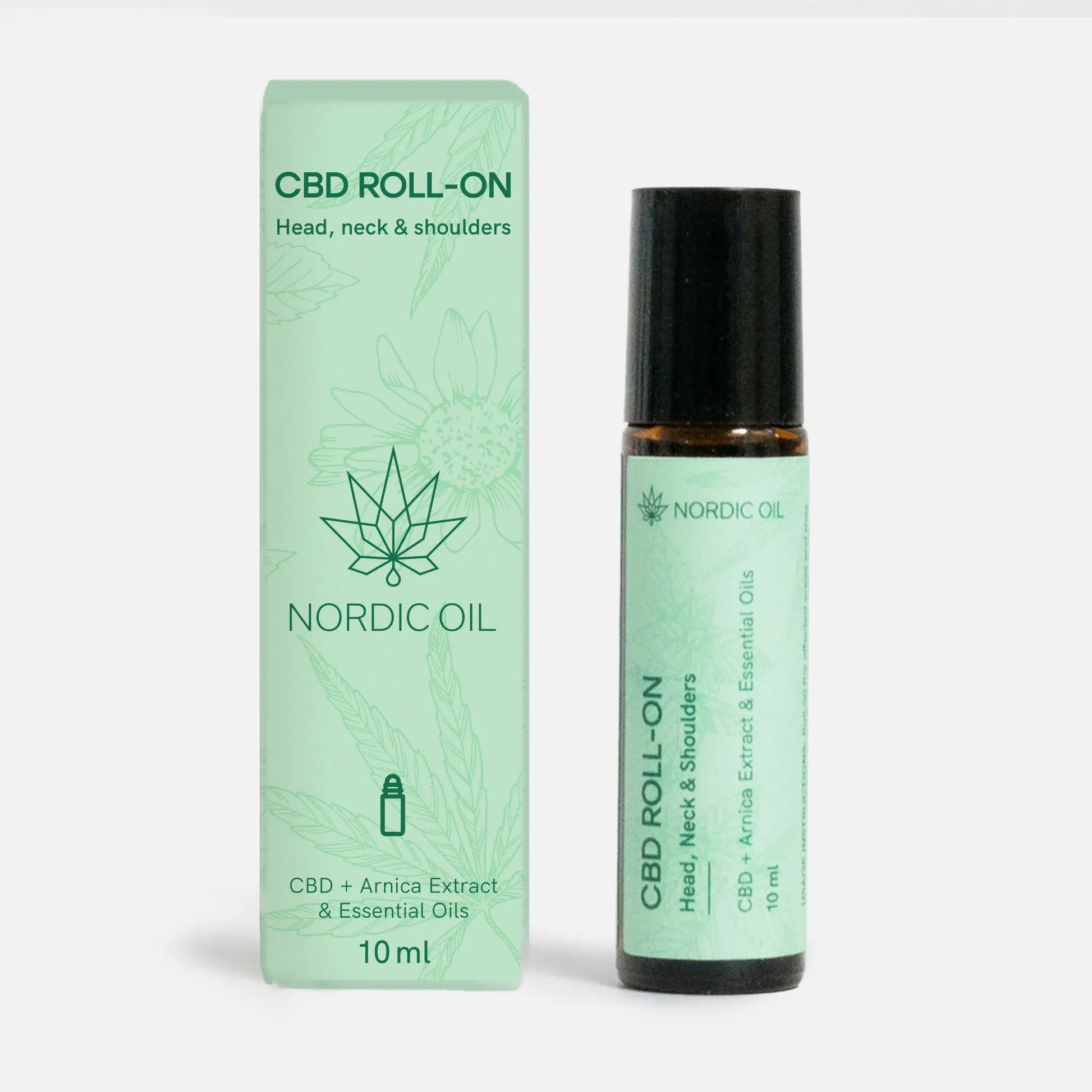 CBD Roll-On til hoved, nakke og skuldre fra Nordic Oil i mintgrøn emballage