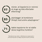 Infografik med tre cirkulære procenter (97 %, 83 %, 71 %) og dansk tekst om kapslernes nemme at sluge, planlagt kombination med adaptogener og støtte deres kognitive funktion.