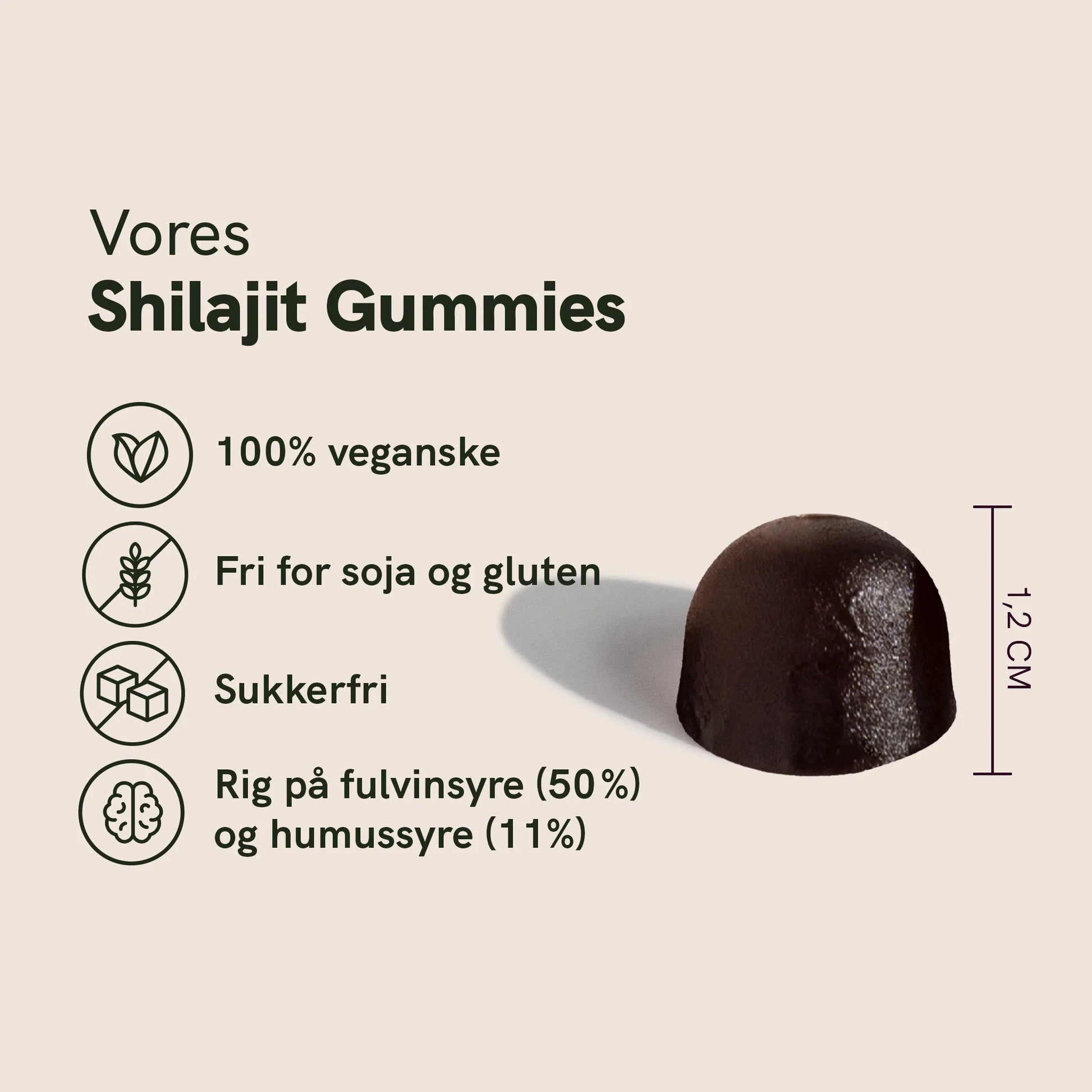 Vores Shilajit Gummies – 100% veganske, fri for soja og gluten, sukkerfri og rig på fulvinsyre og humussyre