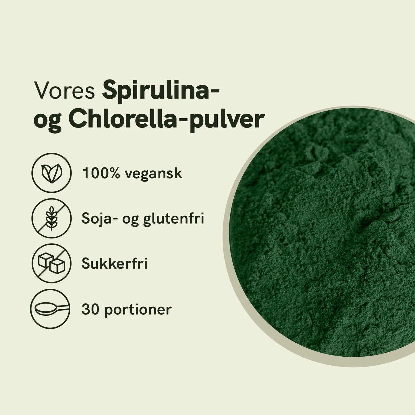 Spirulina- og Chlorella-pulver
