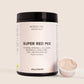 Nordic Oil Essentials Super Red Mix pulver i mørk krukke med måleske ved siden af