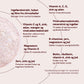 Infografik over næringsstoffer i et kosttilskudspulver med ingredienser som magnesium, vitamin D, jern, zink og B-vitaminer.