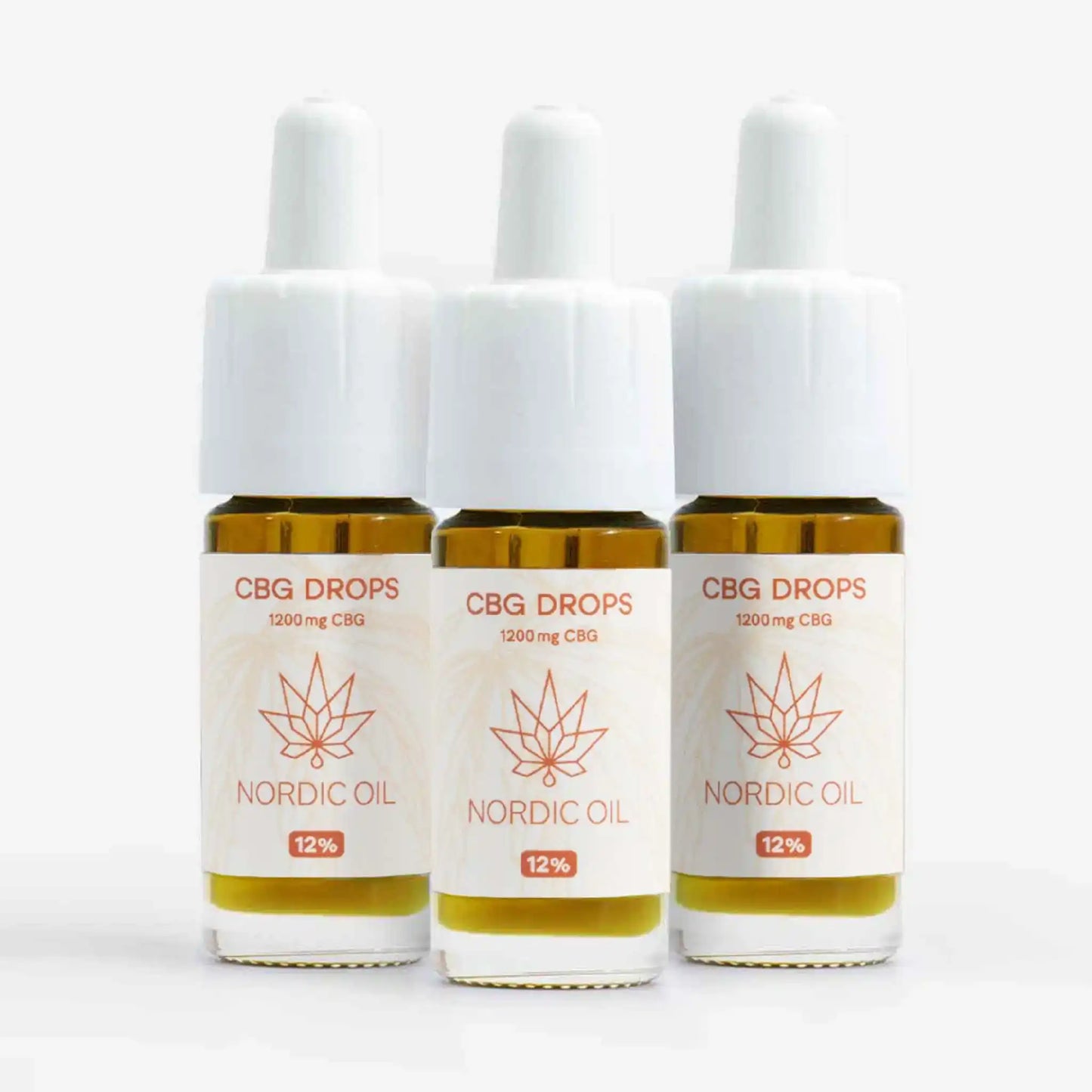 Tre 10ml flasker CBG olie (12%) på tilbud